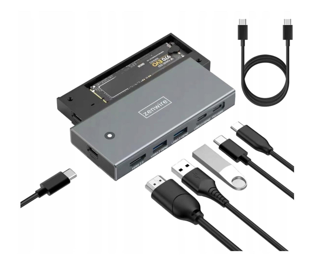 Zenwire Obudowa na dysk M2 NVME HUB USB-C 3.2 HDMI 2.0 PD 100W - 1604623 - zdjęcie 2